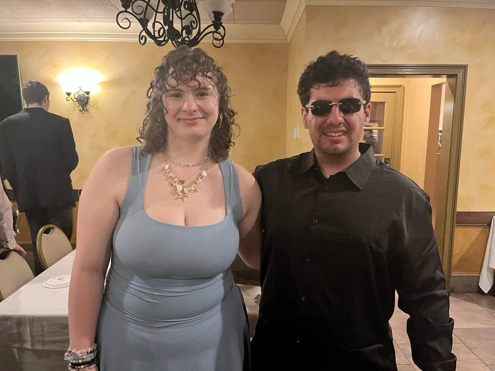 Alpha Phi Omega members dressed up at the chapter Formal