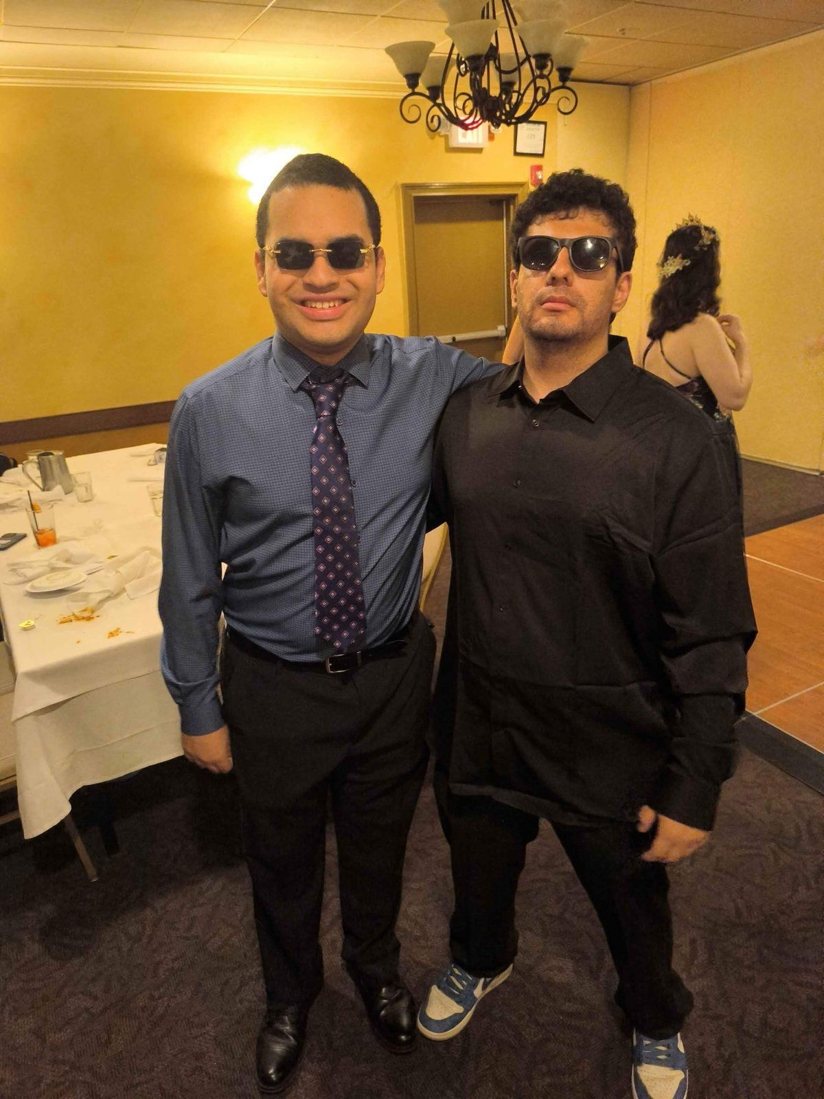 Alpha Phi Omega members dressed up at the chapter Formal