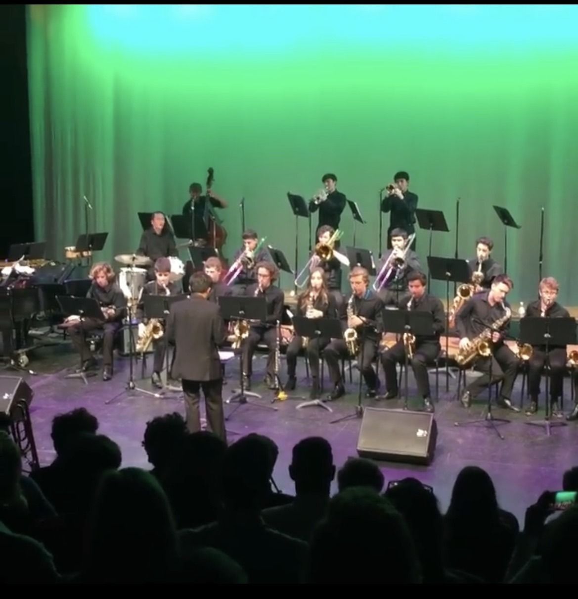 Armaan performing at a jazz band concert