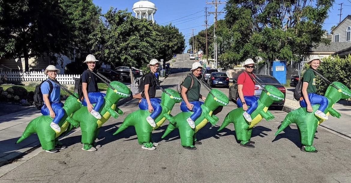 Armaan and the low brass section in costume for costume day