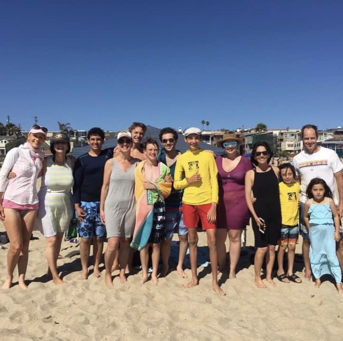 Youth group members at a beach day