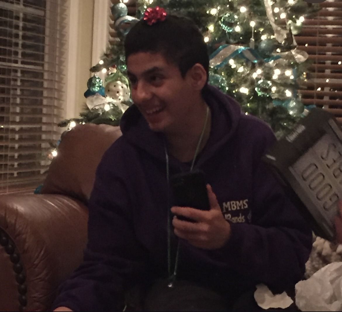 Youth group members at a Christmas party