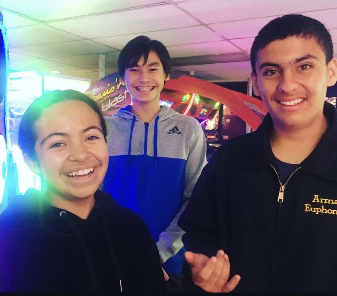 Youth group members at Midnight Bowling at Gable House Bowling