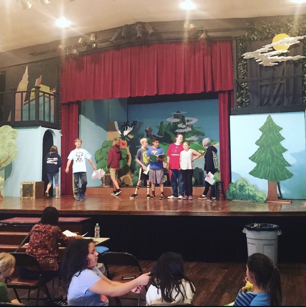 Youth group members at play rehearsal