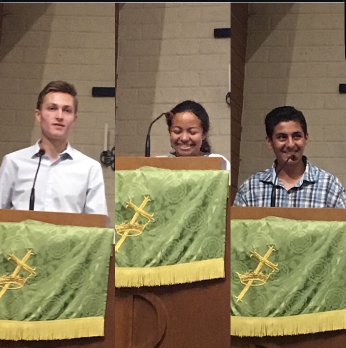 Youth group members at Youth Sunday