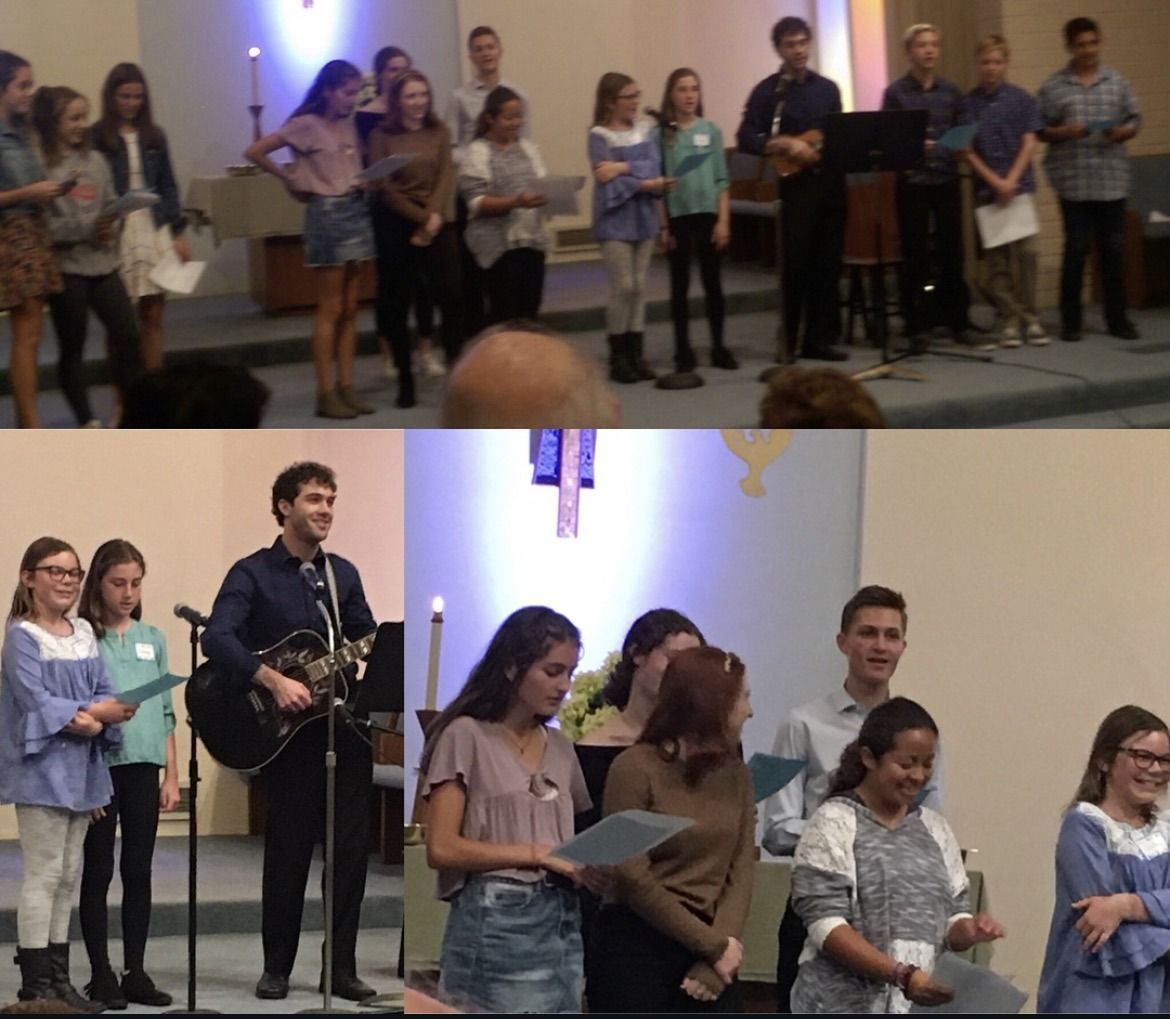 Youth group members at Youth Sunday