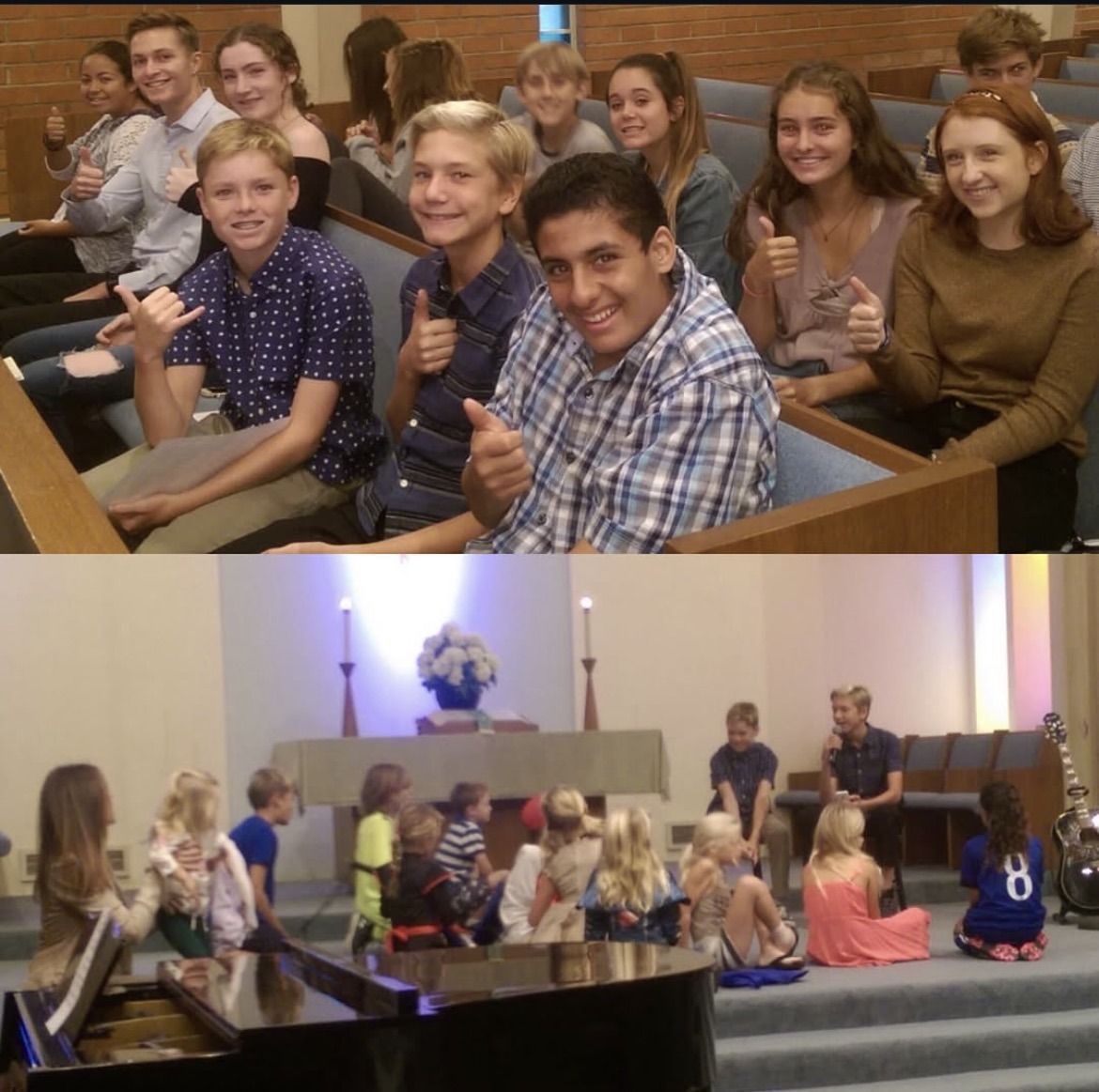 Youth group members at Youth Sunday