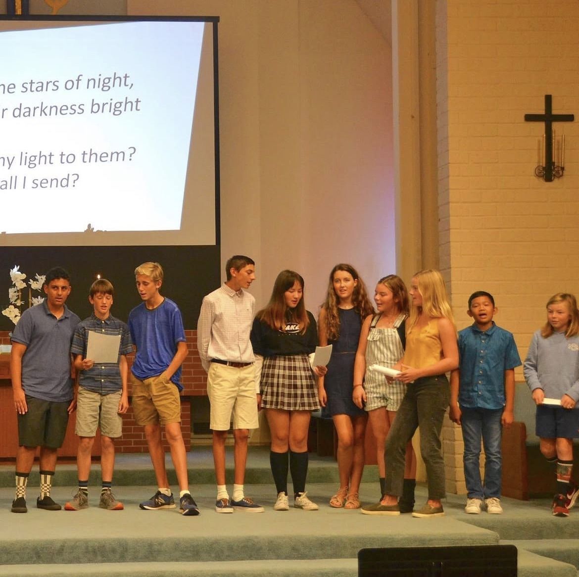 Youth group members at Youth Sunday